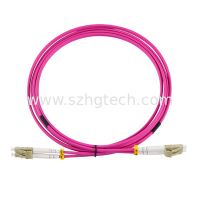 LC LC OM4 Fiber Patch Cord Duplex Fiber Optic Patch Cable Customized Size Meets RoHS Compliant