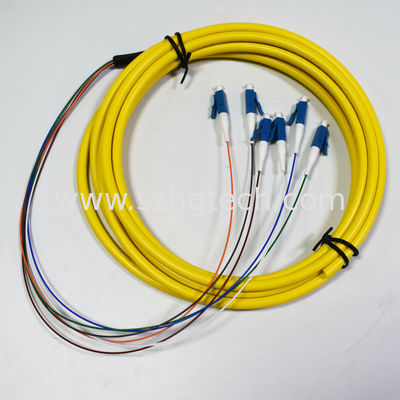 Round Type 6Cores LC Optical Fiber Pigtails Fanout 0.9mm Fiber Pigtails