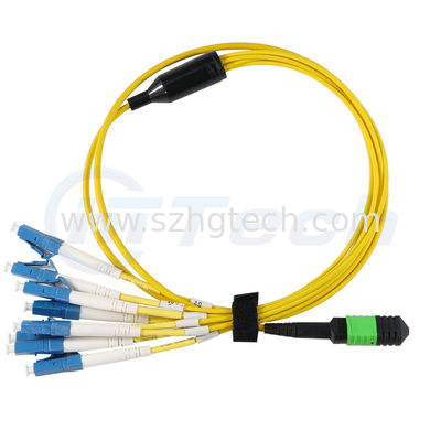 OM4 12Fiber MPO-LC Optical Patch Cord Low Insert Loss LSZH Jacket