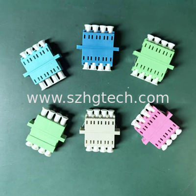 Quad LC Optical Adapter Fiber Optic Cable Adapter OM3 / OM4 /SM