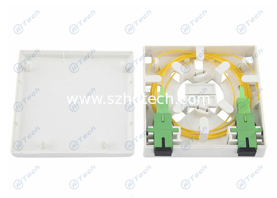 2 Port FTTH Termination Box , SC/UPC Fiber Splitter Box Capacity 1-2 Cores
