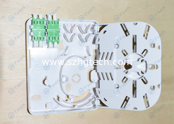Mini FTTH Splitter Box 1-4 Cores White Color With Big Arc Cable Manager