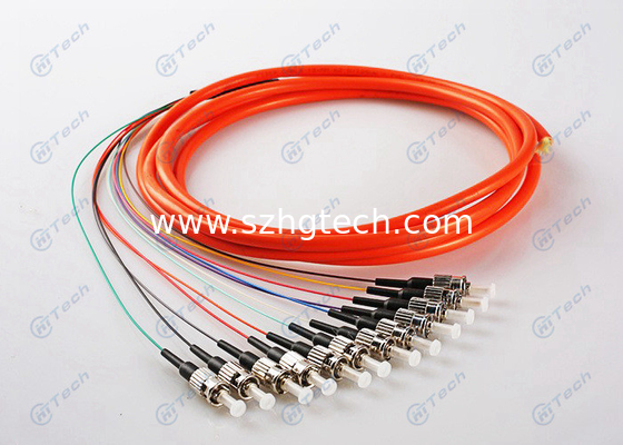 SC LC FC Fan Out Fiber Optic Cable , Single Mode / Multimode Fiber Pigtail RoHS Approved