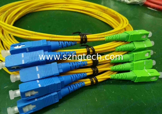 SC Apc To SC Upc Fiber Optic Patch Cord Single Mode Simplex Yellow Color Durable