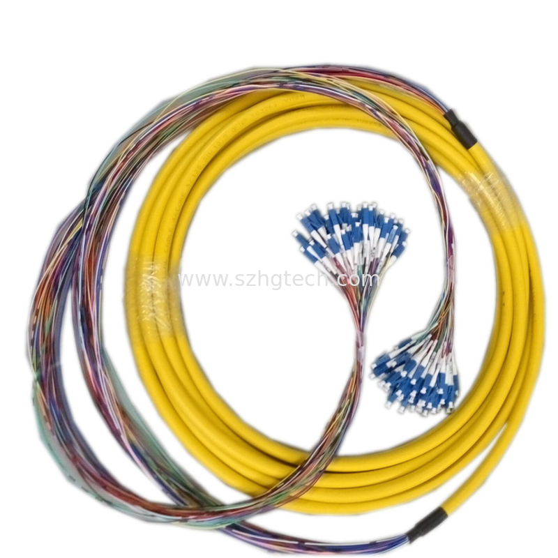 LC- LC Fiber Optic Jumper 48Cores Fiber Optic Cable Yellow Color