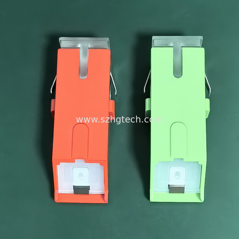 New Arrived Green Color SC apc Simplex Fiber Optic Adapter With Spring Cover