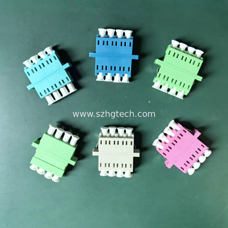 Quad LC Optical Adapter Fiber Optic Cable Adapter OM3 / OM4 /SM
