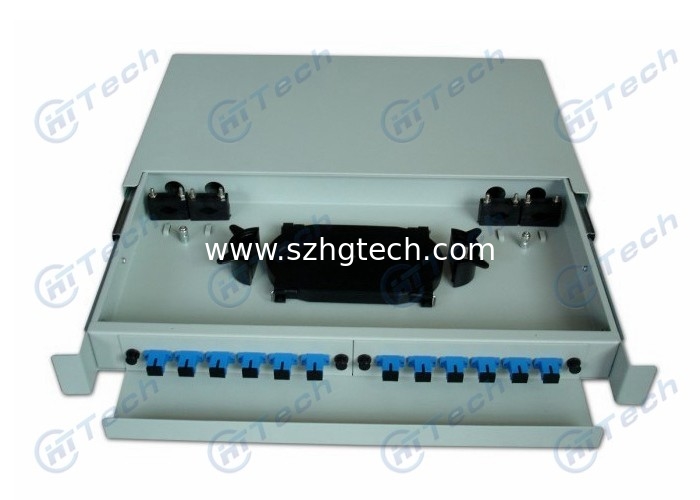 ODF SC Simplex Fiber Distribution Panel , 12 Cores 12 Port Patch Panel Rack Mount